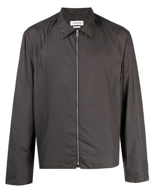 Lanvin Gray Lightweight Zip-Up Shirt for men
