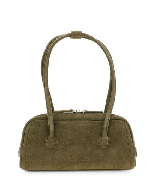 MARGE SHERWOOD Green Suede Shoulder Bag