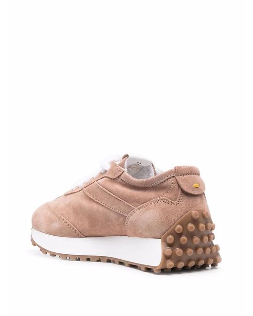 Doucal's Pink Logo-Patch Detail Sneakers