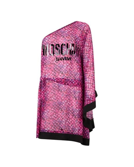 Moschino Pink One-Shoulder Beach Cover-Up