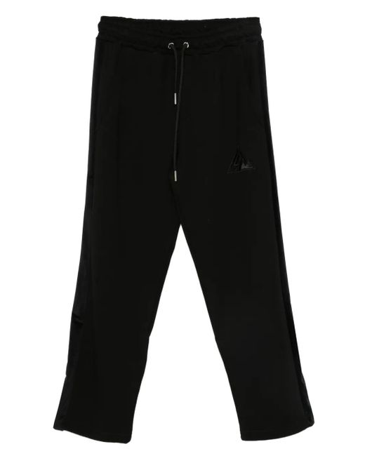 Les Hommes Black Logo-Embroidered Track Pants for men