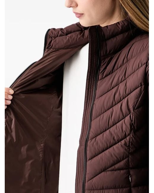 DKNY Brown Quilted High-Neck Jacket