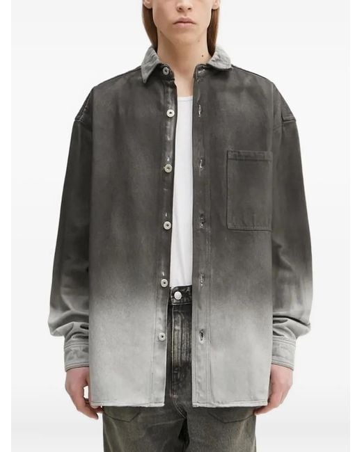 Marcelo Burlon Gray Ombre-Effect Shirt for men