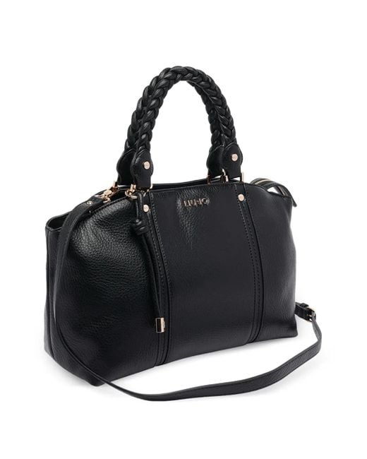 Liu Jo Black Braided-Handle Satchel Bag