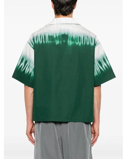 Balenciaga Green Graphic-Print Shirt for men