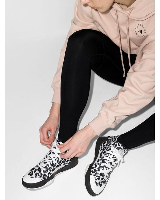 uitdrukken Worden herfst adidas By Stella McCartney Cotton Treino Leopard Print High-top Sneakers in  White - Lyst