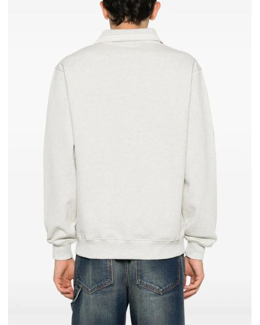 Drole de Monsieur White Embroidered-Logo Cotton Jumper for men