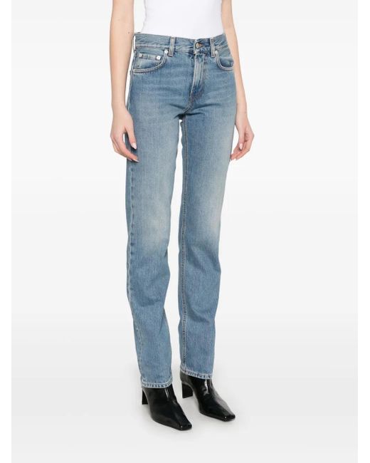 Haikure Blue Logo-Patch Jeans