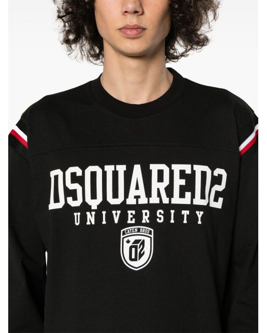 T-shirt Varsity à logo imprimé DSquared² pour homme en coloris Black