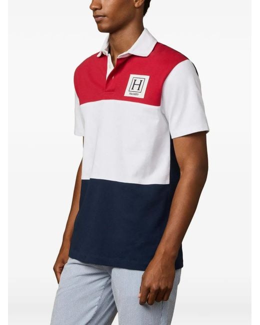 Hackett Poloshirt Met Colourblocking in het White voor heren