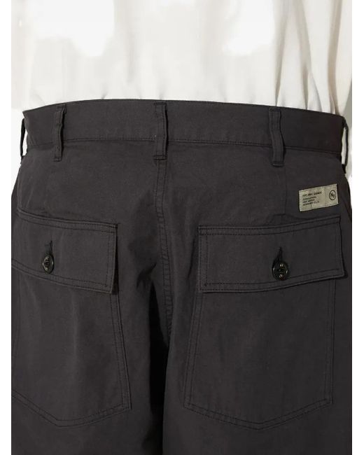 Neighborhood Gray Button Cotton Shorts for men