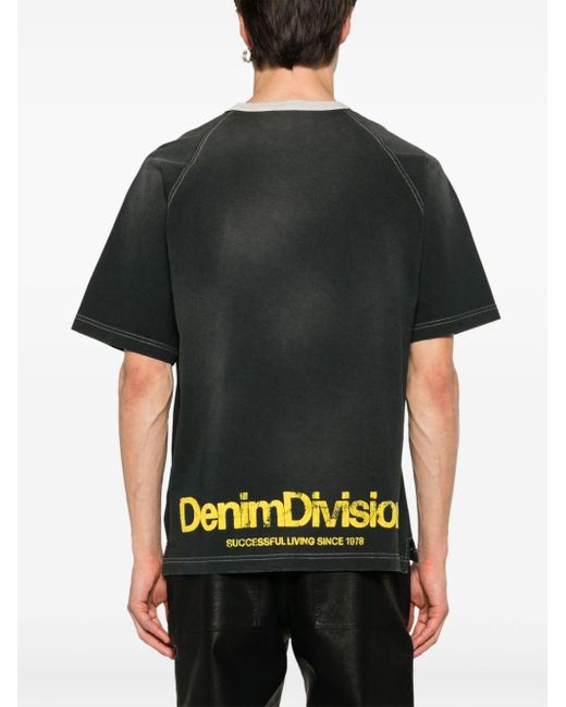 DIESEL Black T-roxt-slits Cotton T-shirt for men