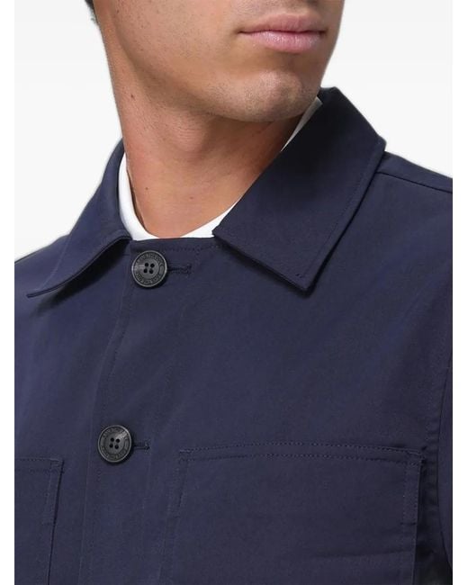 Save The Duck Blue Button-Up Single-Breasted Coat for men