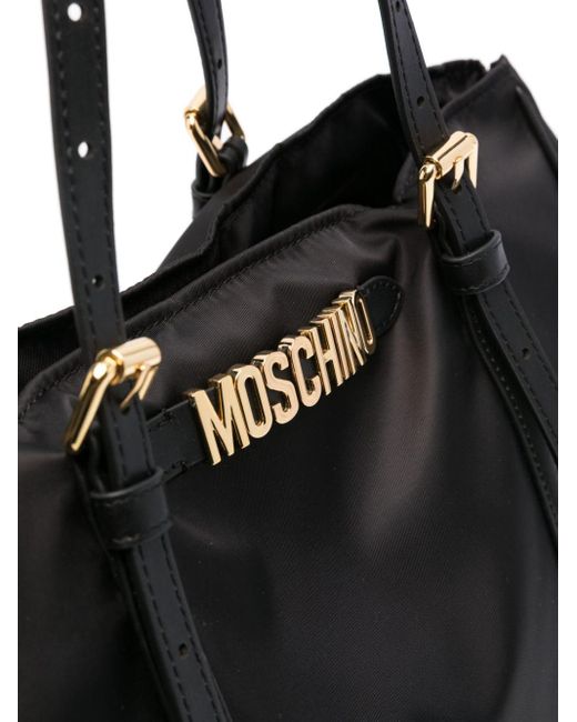 Bolso shopper con letras del logo Moschino de color Black