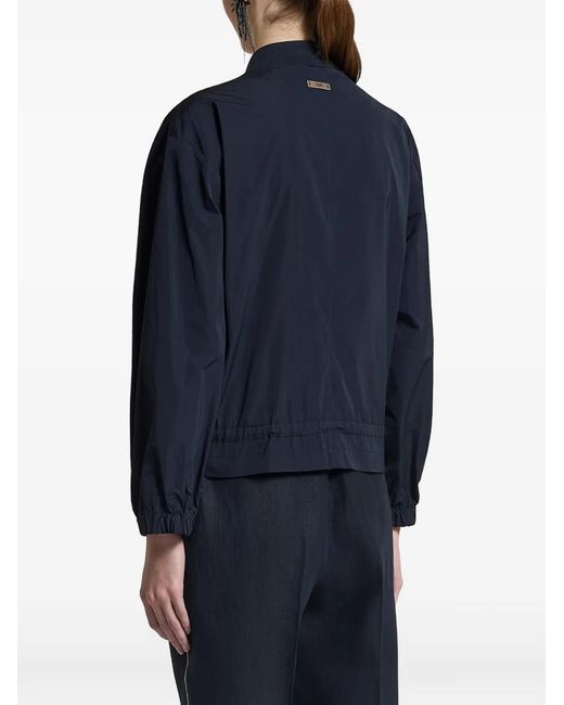 Peserico Blue Flap-Pocket Bomber Jacket