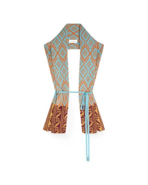 Dries Van Noten Metallic Jacquard Wool Scarf
