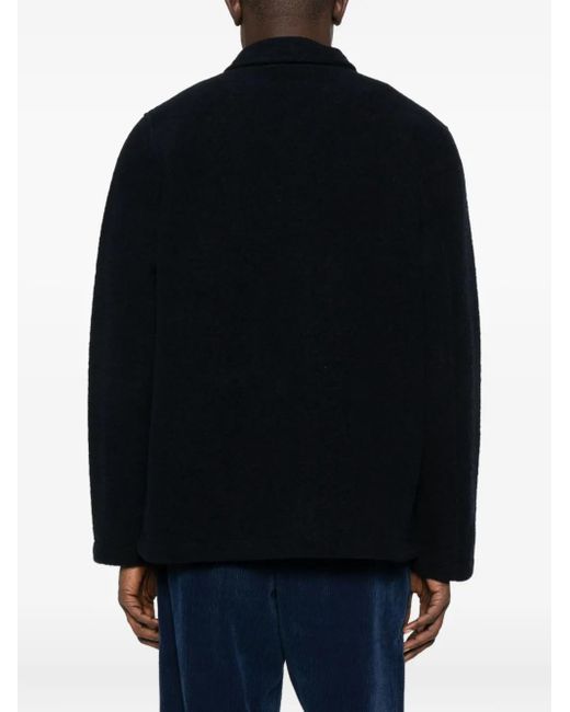 Universal Works Black Button-Front Shirt Jacket for men