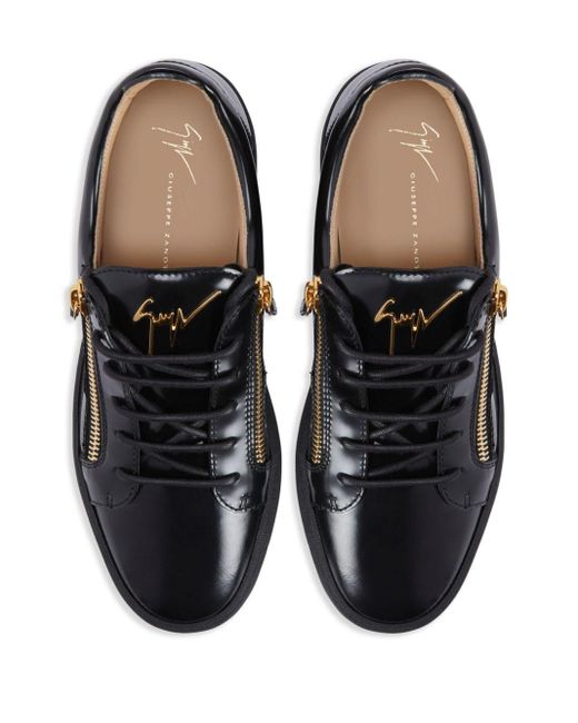 Giuseppe Zanotti Black Frankie Zip-Detail Low-Top Sneakers for men