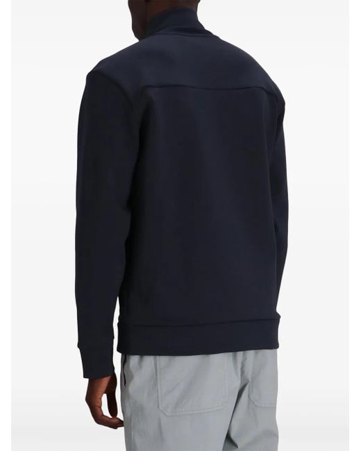 Boss Blue Logo-Print Zip-Up Jacket for men