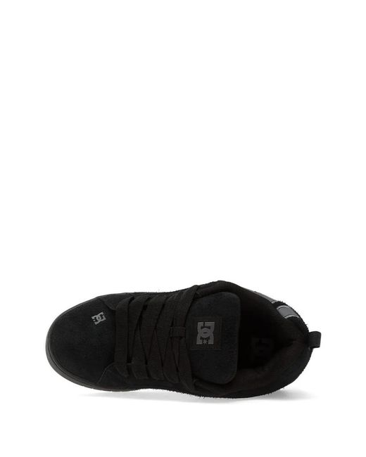 DC Shoes Black Logo-Print Suede Sneakers for men