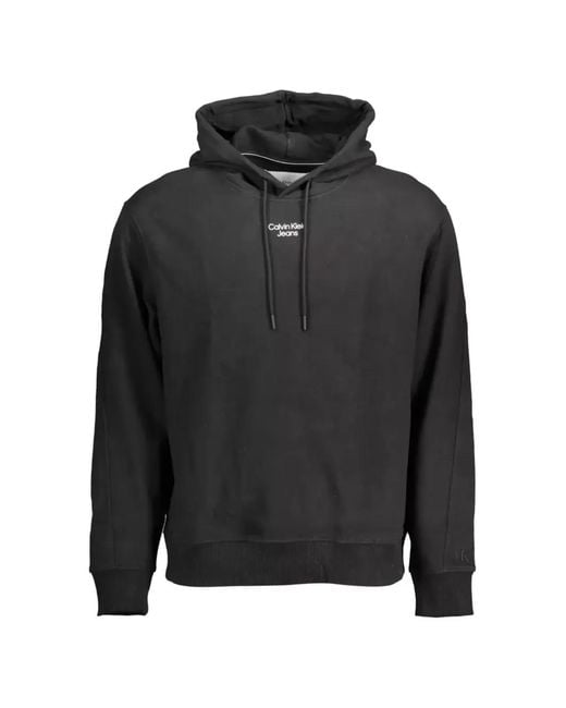 Calvin Klein Black Logo-print Drawstring Hoodie for men