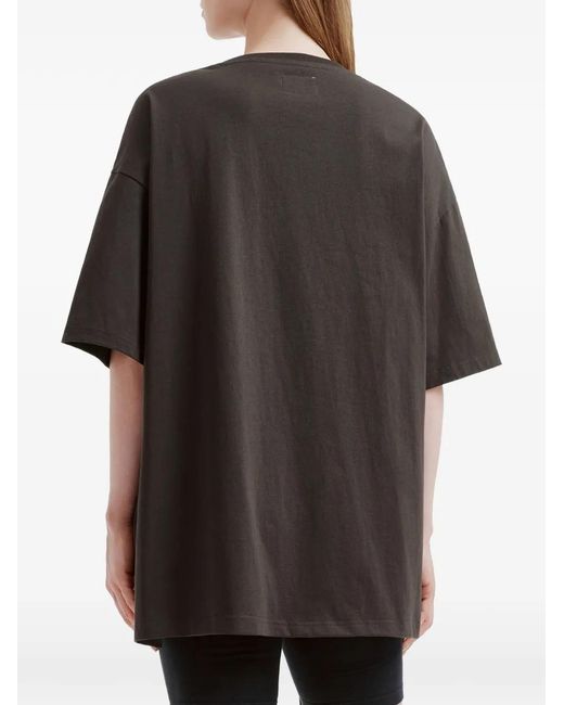 Izzue Black Tie-Detail Cotton T-Shirt