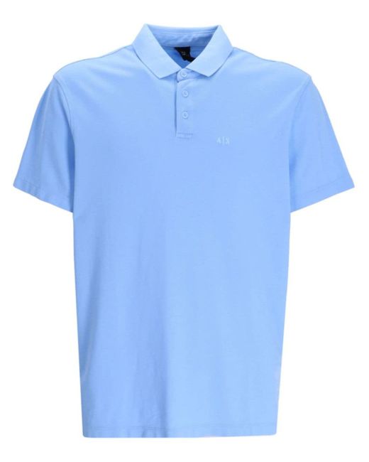 Armani Exchange Poloshirt mit Logo-Print in Blue für Herren