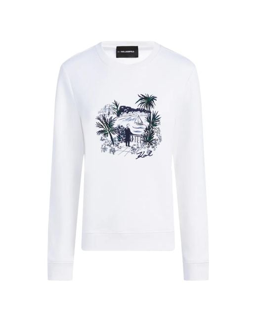 Karl Lagerfeld White Graphic-Print T-Shirt