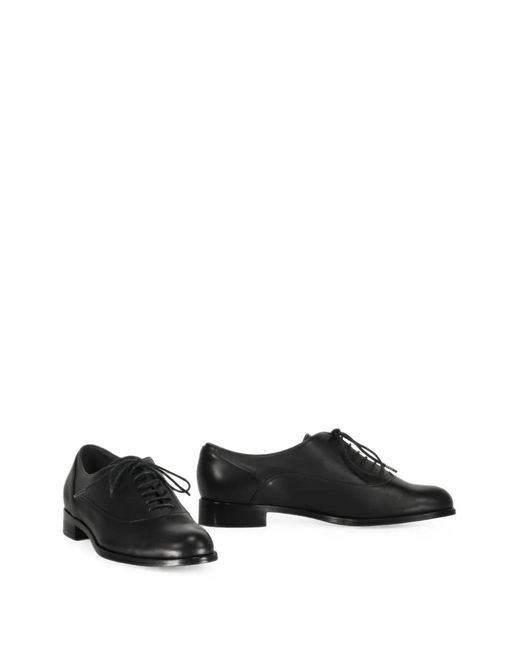 Alberta Ferretti White Lace-Up Leather Shoes