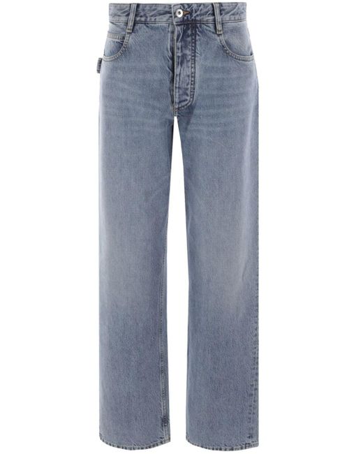 Bottega Veneta Blue Mid-rise Wide-leg Jeans