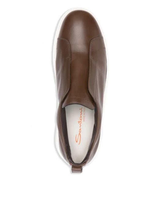 Santoni Brown Victory Sneakers for men