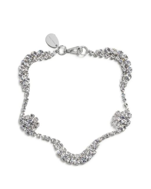 Simone Rocha Metallic Scalloped Sepal Crystal Necklace