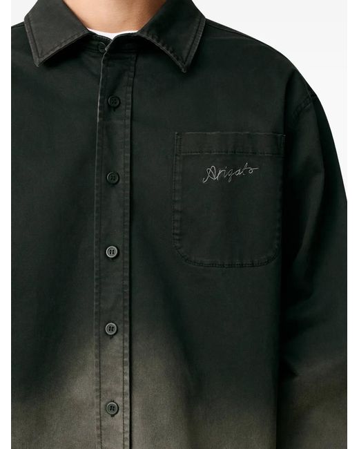 Axel Arigato Green Cal Button Embroidered Shirt for men