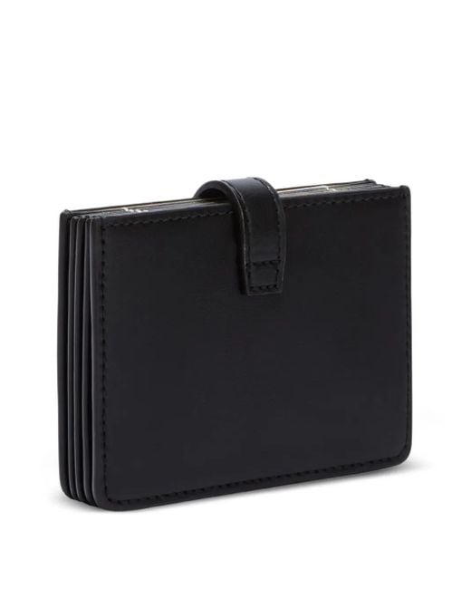 Furla Black Sfera Leather Button Card Holder