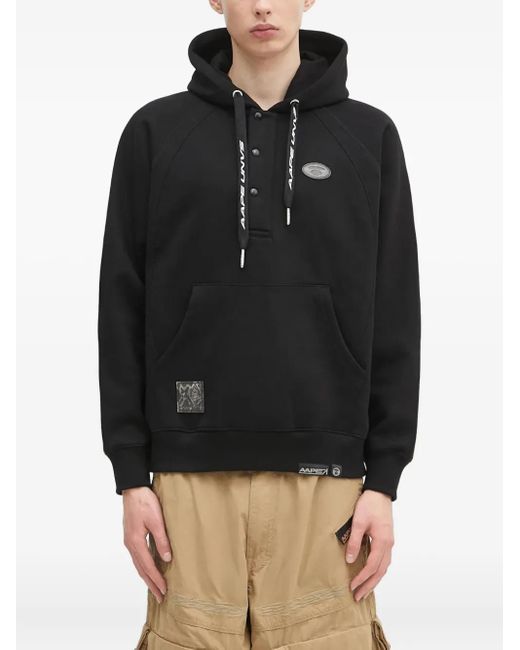 Aape By A Bathing Ape Black Moonface Logo Hoodie for men