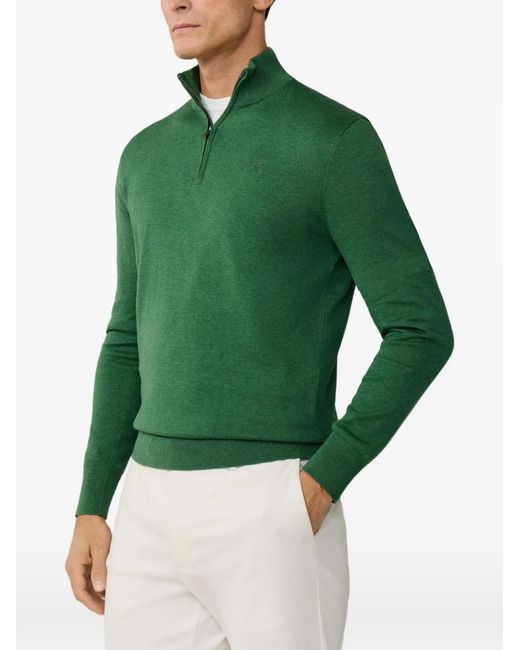 Pull À Col Zippé Et Logo Brodé Hackett pour homme en coloris Green
