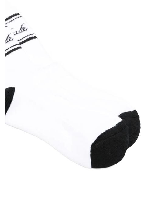 Rhude White Script Logo-Intarsia Socks for men