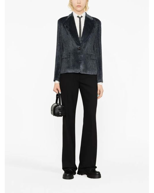 Brunello Cucinelli Black Corduroy Single-Breasted Blazer