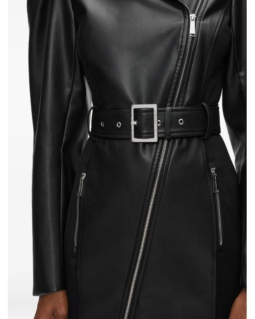 Karl Lagerfeld Black Mini Belted Biker Dress