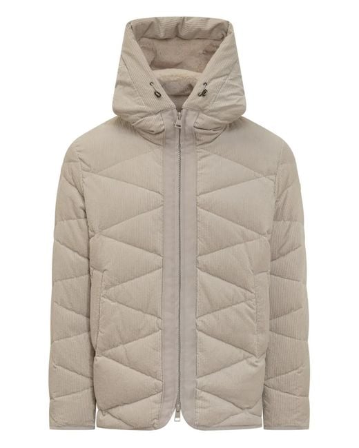 DUNO Gray Geometric-Quilted Jacket for men