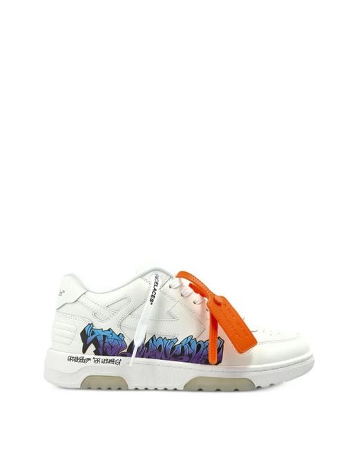 Off-White c/o Virgil Abloh Blue Out Of Office For Walking Leather Sneakers