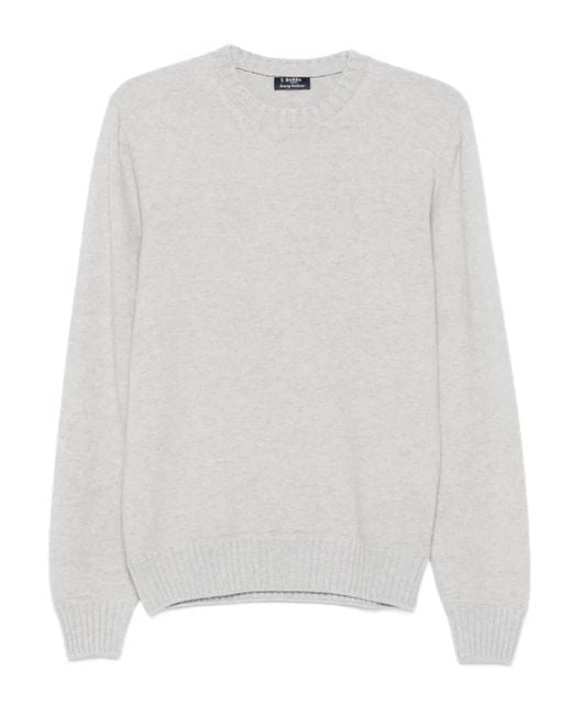 Barba Napoli Kaschmirpullover mit Rundhalsausschnitt in White für Herren