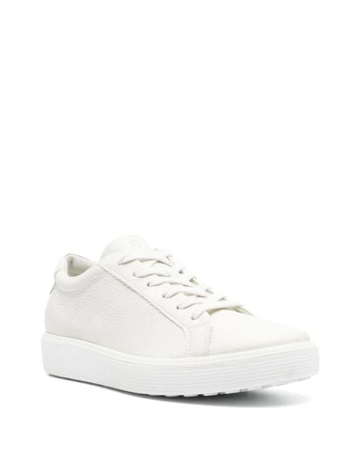 Ecco White Soft 60 Leather Sneakers