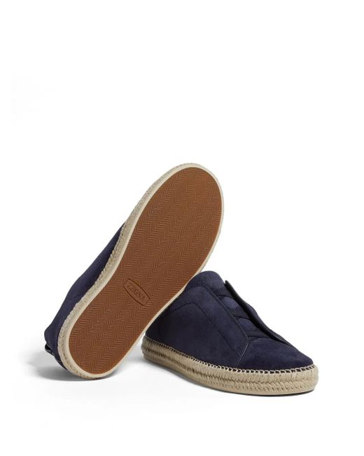 Zegna Blue Triple Stitch Espadrilles for men