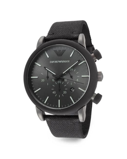 Emporio Armani Black Luigi Chronograph 46Mm Watch for men