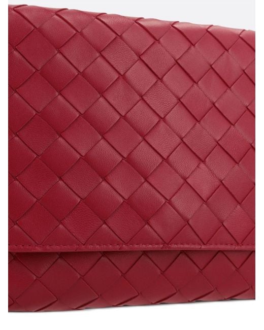 Bottega Veneta Red Intrecciato Leather Crossbody Bag