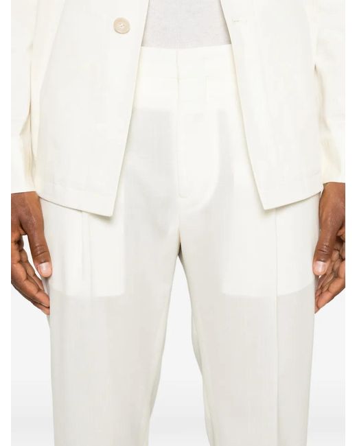 Briglia 1949 White Tiberio Pressed-Crease Trousers for men