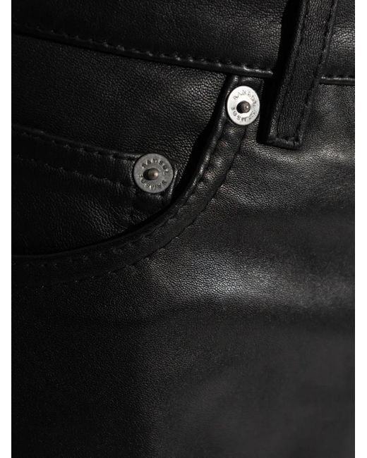 Samsøe & Samsøe Black Saharpal Leather Panelled-Design Trousers
