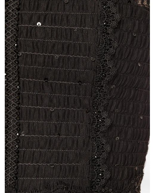 Nissa Black Lace-Trim Tulle Dress