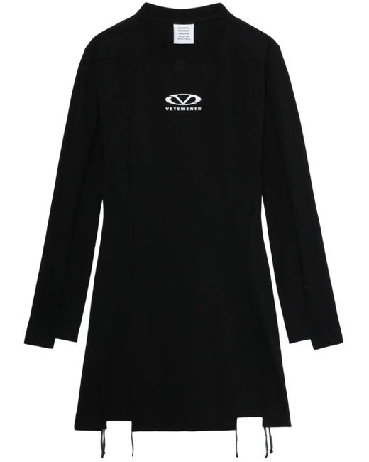 Vetements Black Logo-Print Mini Dress